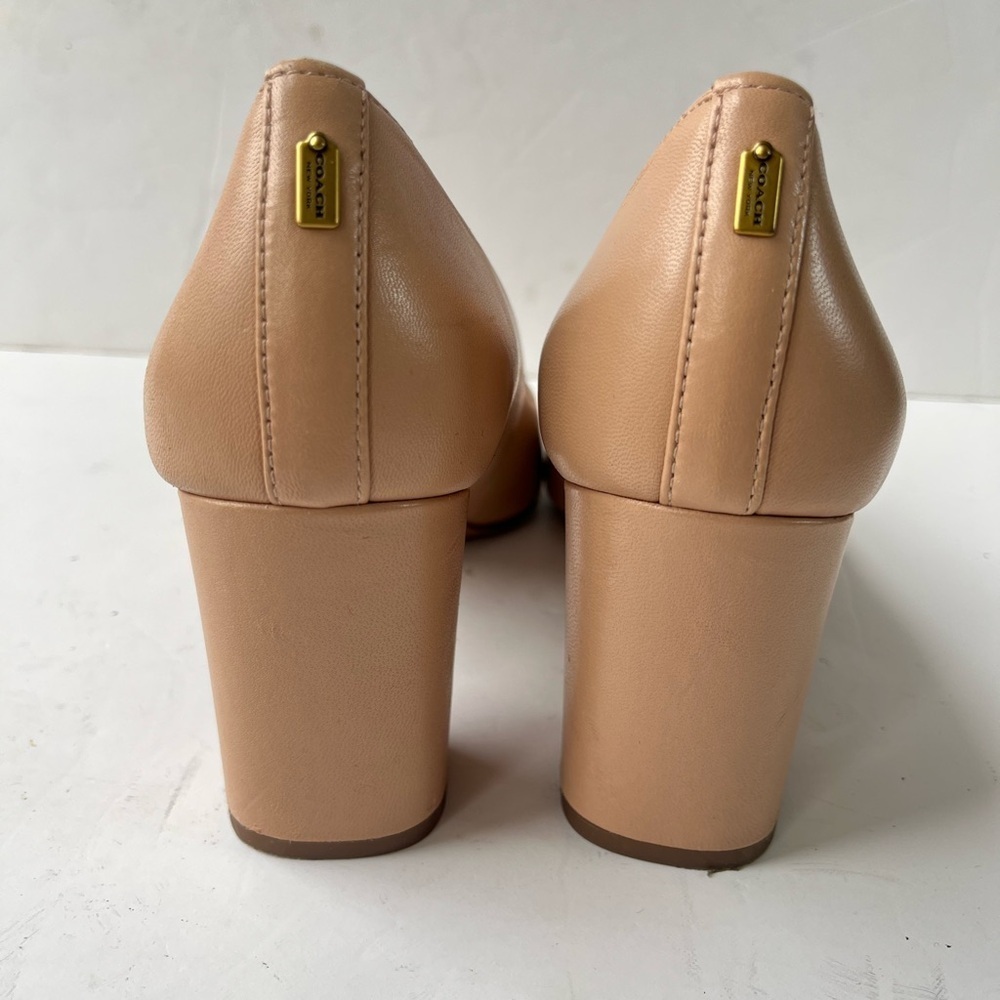 Coach Georgina Leather Pump Tan Beechwood Size 8B - Picture 4 of 12